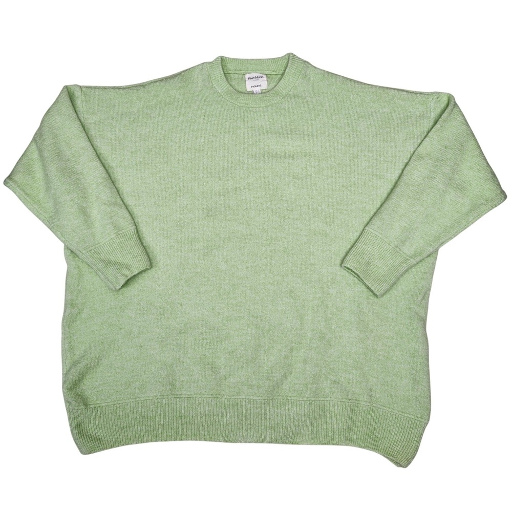 Alpaca Blend Relaxed Pistachio Green Oversized Knit Sweater Fuzzy Cozy XL